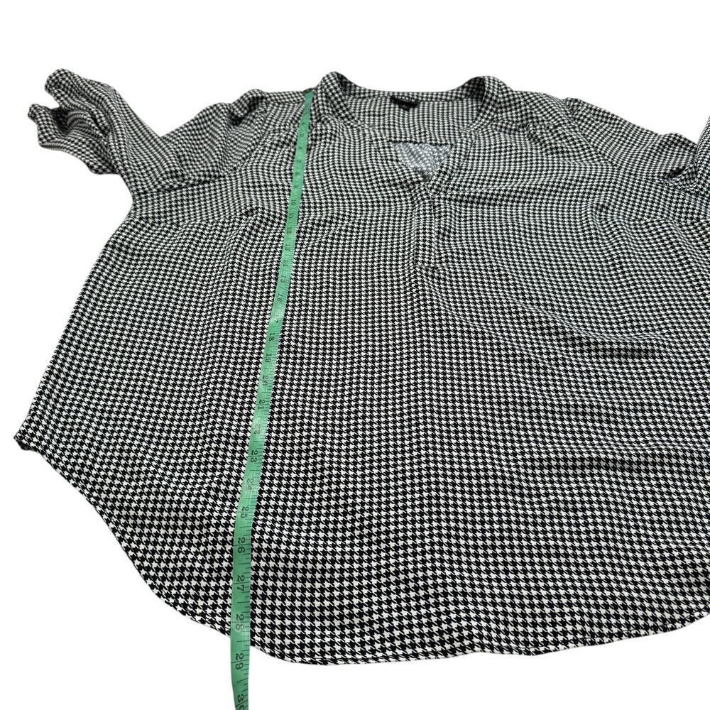 TORRID Harper Studio Crepe De Chine Houndstooth Blouse Sz 1X 1 Black #40840641 - Picture 9 of 10